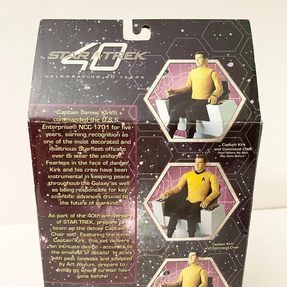2006 Star Trek Captain Kirk with Command Chair Diamond Select Art Asylum Flaws - Picture 8 of 16